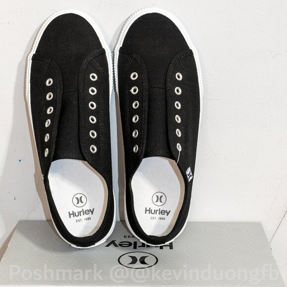 Hurley Women's  Slip On No Laces Sneakers Black - Picture 6 of 7